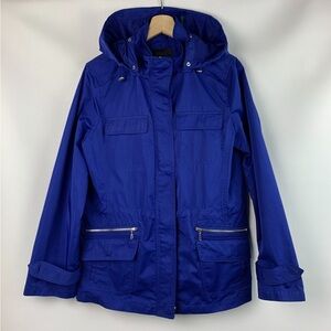 New! Talbots Royal Blue Hooded Utility Jacket, Women's Size 24